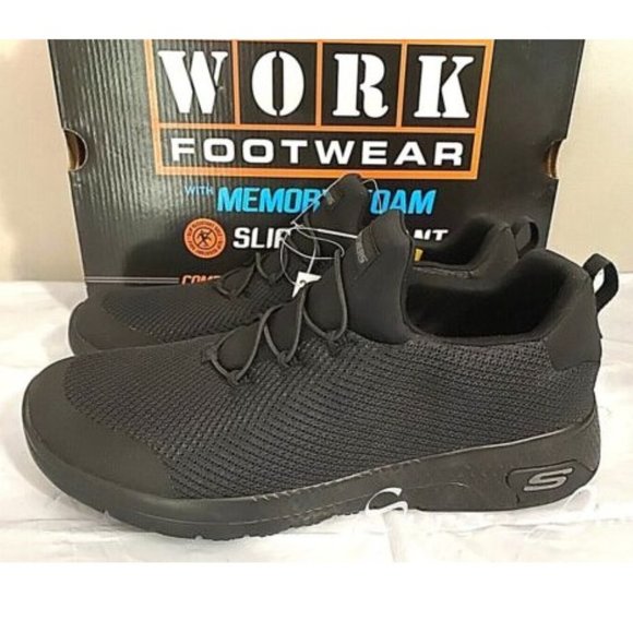 NEW Skechers Women's Slip Resistant Memory Foam Work Shoes Slip On - Picture 4 of 8